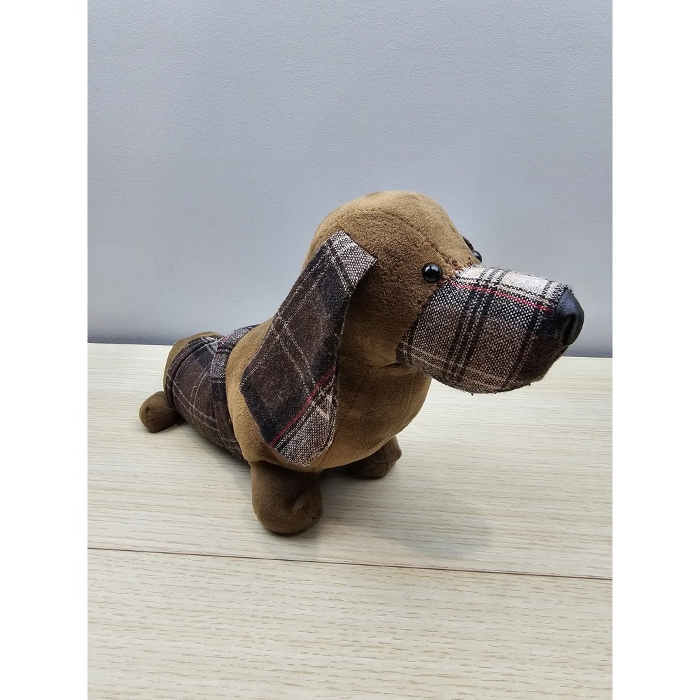 Pier 1 Doorstop Brown Faux Leather Dog 12" Weighted Vintage Door Stop - Picture 2 of 6